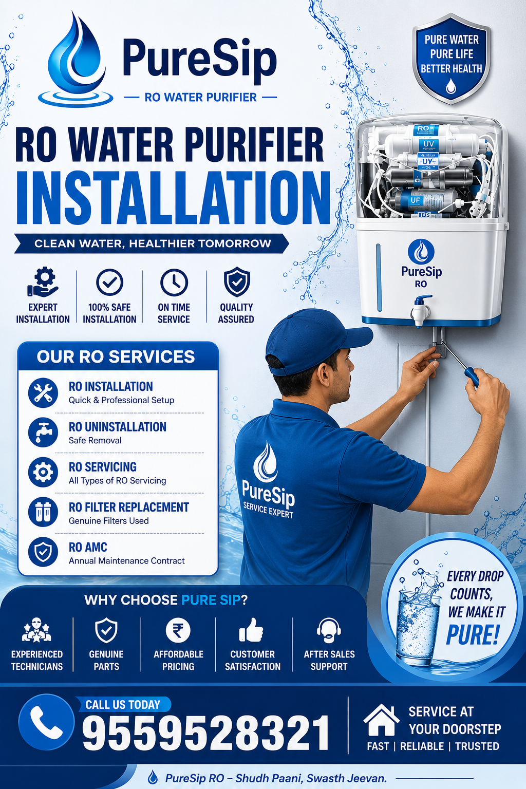 RO WATER PURIFIER INSTALLATION